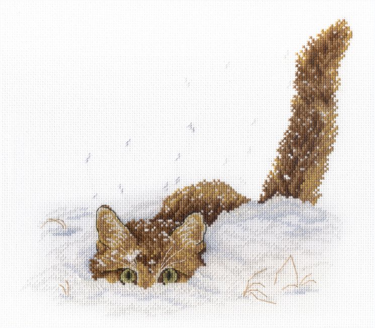набор для вышивания М.П.Студия "Кот в снегу" НВ-557