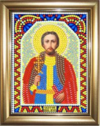 ИМРА5-068 Алмазная мозаика ТМ НАСЛЕДИЕ с рамкой "Святой Игорь"