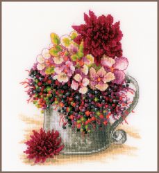 PN-0185110 Набор для вышивания  LANARTE "Pink blush bouquet"