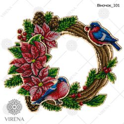 Набор для вышивания бисером по дереву Virena, 30х26, ВЕНОК-101