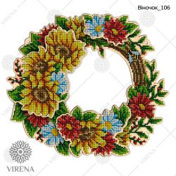 Набор для вышивания бисером по дереву Virena, 30х26, ВЕНОК-106