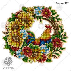 Набор для вышивания бисером по дереву Virena, 30х26, ВЕНОК-107