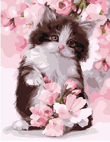 GX 24603 Картина по номерам PAINTBOY "Весенний котёнок"