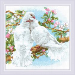 1856 Набор для вышивания Риолис "Белые голуби"