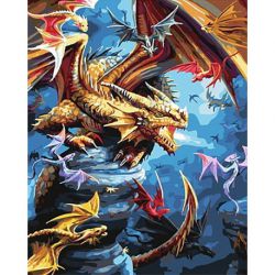GX34413 Картина по номерам  "Драконье царство" ,  40х50 см