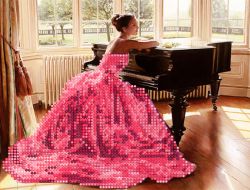 БСА4-011 Алмазная мозаика ТМ Наследие "Девушка за роялем"