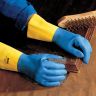 Перчатки латексно-неопреновые MAPA Duo Mix/Alto 405, хлопчатобумажное напыление, размер 7 (S), синие/желтые