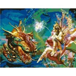 GX36553 Картина по номерам  "Фея и дракон" 40х50 см