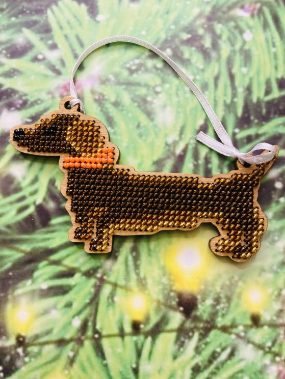 Сами с усами. Набор для вышивания "Такса в оранжевом ошейнике", 10х6 см, арт. С007-07