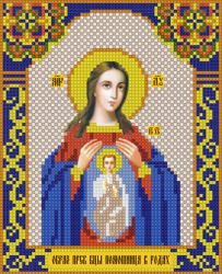 ИМА4-024 Алмазная мозаика ТМ НАСЛЕДИЕ "Пресвятая Богородица Помощница в родах"