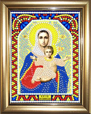 ИМРА5-006 Алмазная мозаика ТМ НАСЛЕДИЕ с рамкой "Леушинская икона Божией Матери"