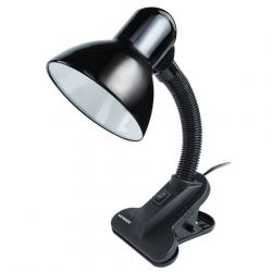 Настольная лампа-светильник SONNEN OU-108, на прищепке, цоколь Е27, черный, 236679