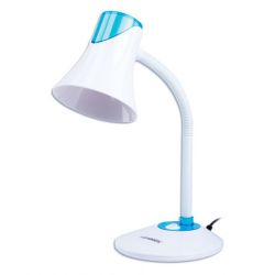 Настольная лампа-светильник SONNEN OU-607, на подставке, цоколь Е27, белый/синий, 236681