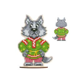 Набор для вышивания WoodStitch "Волк",  11*16, SK-003