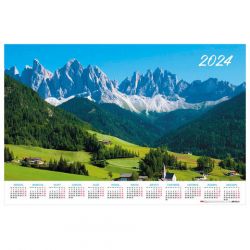Календарь настенный листовой на 2024 г., формат А1 90х60 см, "Зеленая долина", HATBER, Кл1_29929