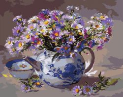 GX 3829 Картина по номерам Paintboy "Полевые цветы в чайнике"