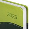 Ежедневник датированный 2023 А5 138x213 мм BRAUBERG "Bond", под кожу, зеленый/салатовый, 114012