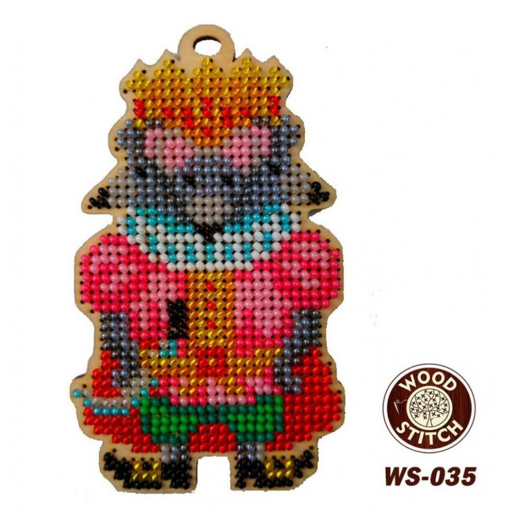 WS-035 Набор для вышивания бисером WoodStitch "Мышиный Король", 10х6