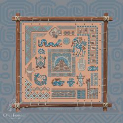 0163-ИМП3-СБ Буклет со схемой для вышивания Owlforest «Индейские мотивы. Панно» 3 цвета