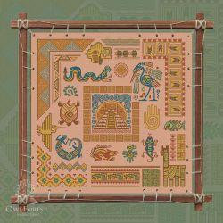 0163-ИМП5-СБ Буклет со схемой для вышивания Owlforest «Индейские мотивы. Панно» 5 цветов