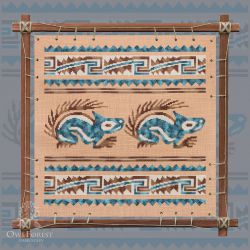 0164-ИМБ3-С Печатная схема для вышивания Owlforest «Индейские мотивы. Белки» 3 цвета