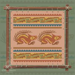 0164-ИМБ5-С Печатная схема для вышивания Owlforest «Индейские мотивы. Белки» 5 цветов