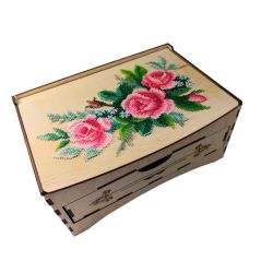 Набор для вышивания WoodStitch Шкатулка-комод "Нежные Розы", 26*18*13, KD-002