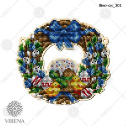 Набор для вышивания бисером по дереву Virena, 16х16, ВЕНОК-301