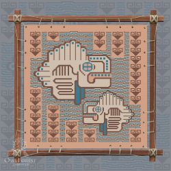 0168-ИМР3-С Печатная схема для вышивания Owlforest «Индейские мотивы. Рыбы» 3 цвета