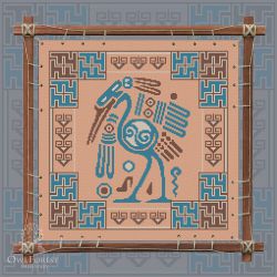 0169-ИМЦ3-С Печатная схема для вышивания Owlforest «Индейские мотивы. Цапля» 3 цвета