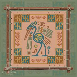 0169-ИМЦ5-С Печатная схема для вышивания Owlforest «Индейские мотивы. Цапля» 5 цветов