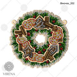 Набор для вышивания бисером по дереву Virena, 18х17,6, ВЕНОК-202