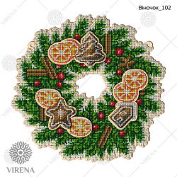 Набор для вышивания бисером по дереву Virena, 27х26, ВЕНОК-102