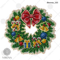 Набор для вышивания бисером по дереву Virena, 27х26, ВЕНОК-103