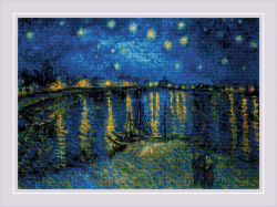 1884 Набор для вышивания крестом Риолис «Звездная ночь над Роной" по мотивам картины В. Ван Гога