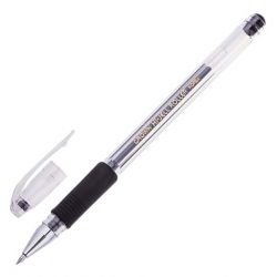 Ручка гелевая с грипом CROWN "Hi-Jell Grip", ЧЕРНАЯ, узел 0,5 мм, линия письма 0,35 мм, HJR-500R